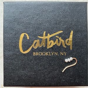 Catbird solid gold baby pearl ear climber